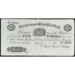 Shrewsbury & Welsh Pool Bank, (Beck, Beck & Phillips), an unissued £5, 18-, serial number 8061,