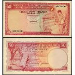 (†) Banque Centrale du Congo Belge et du Ruanda-Urundi, an obverse and reverse composite essay on