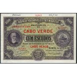 (†) Banco Nacional Ultramarino, Cape Verde, printer's archival specimen 100 Escudos, 1 August