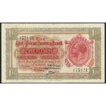 East African Currency Board, 1 florin, 1 May 1920, serial number A/27 75121 olive green, brown and