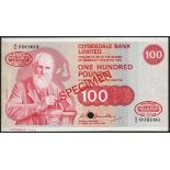 (†) Clydesdale Bank Limited, specimen £10, 27 February 1981, serial number D/DW 000000, brown,