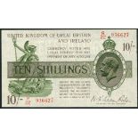 Treasury Series, N F Warren Fisher, £1, NDS (1922), serial number R22 936627, green and brown,