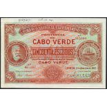 (†) Banco Nacional Ultramarino, Cape Verde, printer's archival specimen 50 Escudos, 1 January