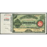 (†) Banco Nacional Ultramarino, Cape Verde, printer's archival specimen 1000 Reis with