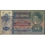 Citta di Fiume, 10 Kronen, ND (1920), serial number 1097 353305, (Pick S108d),