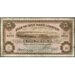 Isle of Man Bank Limited, £5, 1 December 1936, serial number 12833, brown, pale pink and blue,