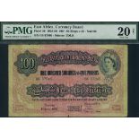 (x) East African Currency Board, 100 shillings, 1 April 1954, serial number G6 87046, dark blue on