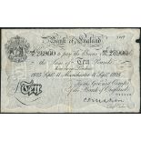 Bank of England, C P Mahon, £10, Manchester, 11 September 1925, serial number 091/V 28900, black and