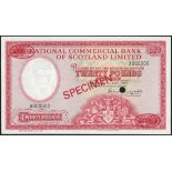 (†) National Commercial Bank of Scotland Limited, specimen £20, 1 June 1967, serial number