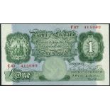 Bank of England, C P Mahon, £1 (2), ND (1928), consecutive serial numbers F87 415089-90, green and