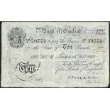 Bank of England, C P Mahon, £10, London, 16 February 1927, serial number 124/L 59773, black and