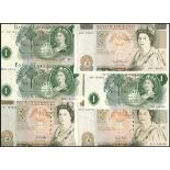 Bank of England, a sizable group of notes including £50, D.H.F Somerset, ND (1981), serial number