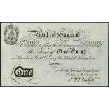 Bank of England, J G Nairne, specimen £1 "Gold Note", ND (1914), serial number A/1 000000, black