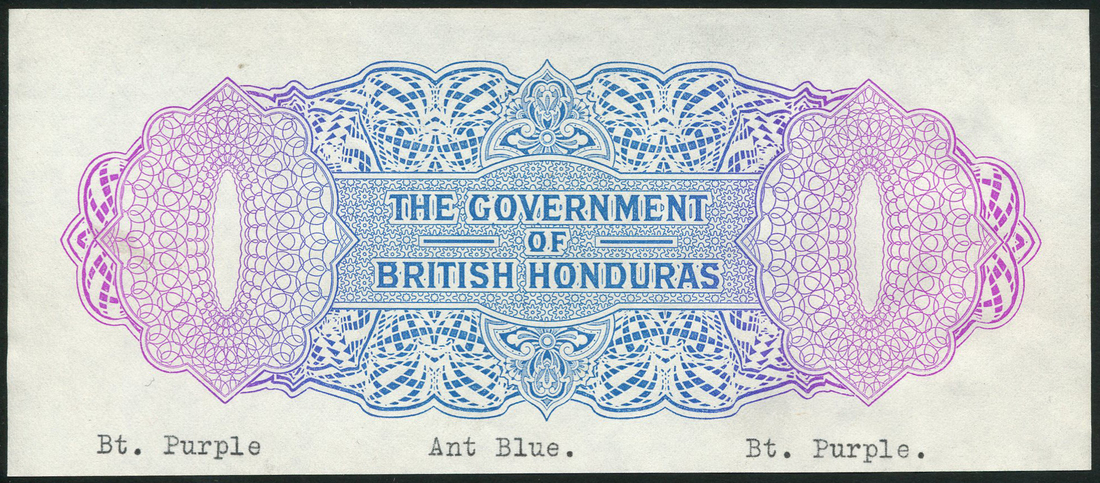 (†) Government of British Honduras, a progressive proof for $5, ND (1961), orange, mauve and brown