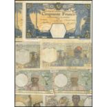 A large group of World Notes, including French West African States, 1000 francs (2), 1929, Dakar, 5,