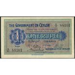 (x) Government of Ceylon, 1 rupee (2), 1 May 1917 and 24 July 1937, serial numbers B/13 88101 and