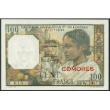 (x) Banque De Madagascar et de Comores, consecutive pair, 100 francs, 1963 (2), serial numbers W.