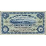 Isle of Man Bank Limited, £5, 1 November 1927, serial number 10269, blue, lilac and green, view of