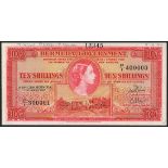 (†) Bermuda Government, printer's archival specimen 10 Shillings, 1 May 1957, serial number run P/