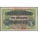 East African Currency Board, 10 shillings (2), 1 February 1956, serial numbers H14 01594 and H14