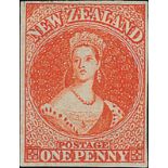 New Zealand1862-63 Pelure Paper, No WatermarkImperforate1d. orange-vermilion with good to large