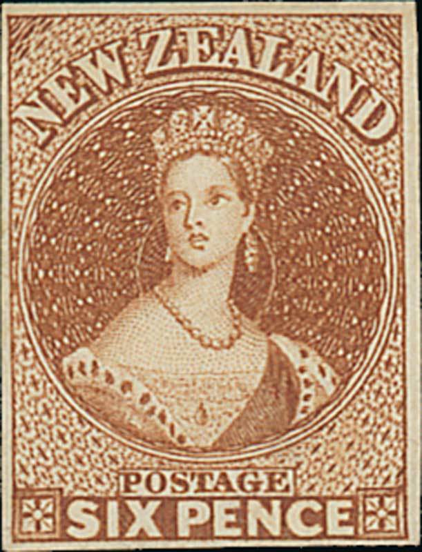 New Zealand1857-63 No Watermark, Imperforate6d. pale brown with good to large margins, unused