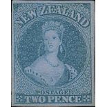 New Zealand1855-58 Blue Paper, No Watermark, Imperforate2d. blue with good to large margins,