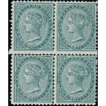 New Zealand1874-78 First Sideface IssueWatermark "NZ" and Star, Perf. 12x11½1/- green block of four,