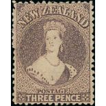 New Zealand1862-64 Watermark Large Star, Perforation 13 at Dunedin3d. brown-lilac, unused with