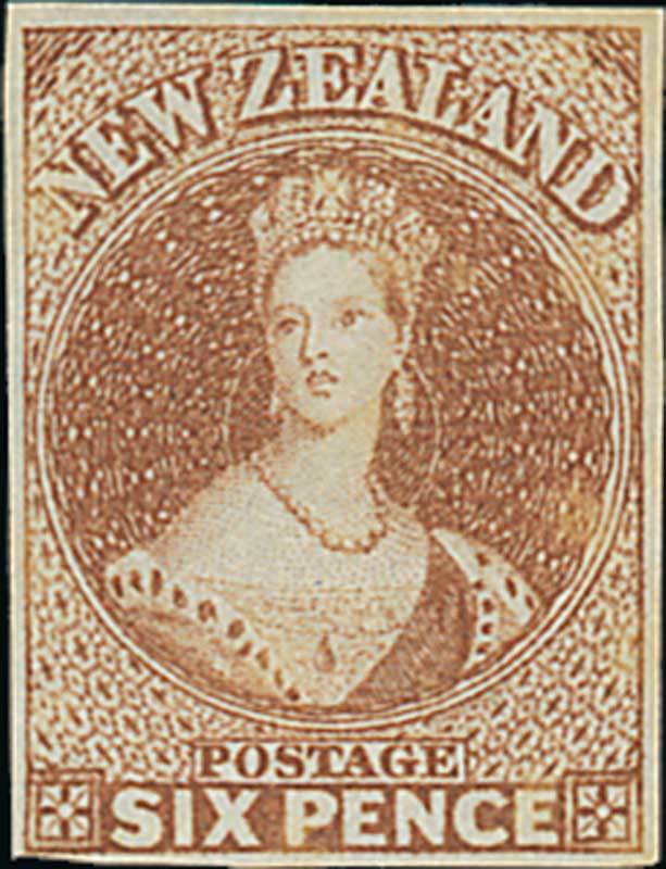 New Zealand1857-63 No Watermark, Imperforate6d. brown with mainly good to large margins, unused