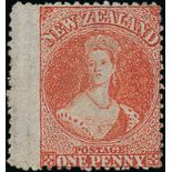 New Zealand1862-64 Watermark Large Star, Perforation 13 at Dunedin1d. orange-vermilion, well-centred