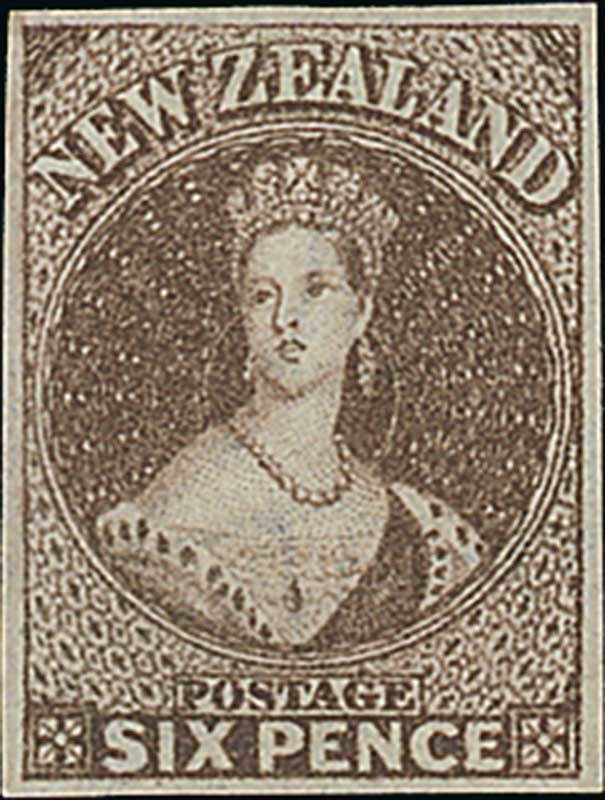 New Zealand1862-64 Watermark Large StarImperforate6d. brown with large margins, unused without