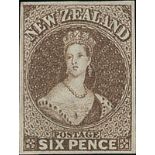 New Zealand1862-64 Watermark Large StarImperforate6d. brown with large margins, unused without