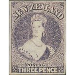 New Zealand1864-71 Watermark Large Star, Perf. 12½ at Auckland3d. lilac, an imperforate single,