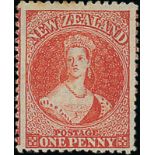 New Zealand1862-64 Watermark Large Star, Perforation 13 at Dunedin1d. carmine-vermilion, a large