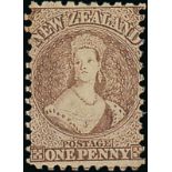 New Zealand1870-73 Watermark Large Star, New ColoursPerf. 101d. brown, unused with large part