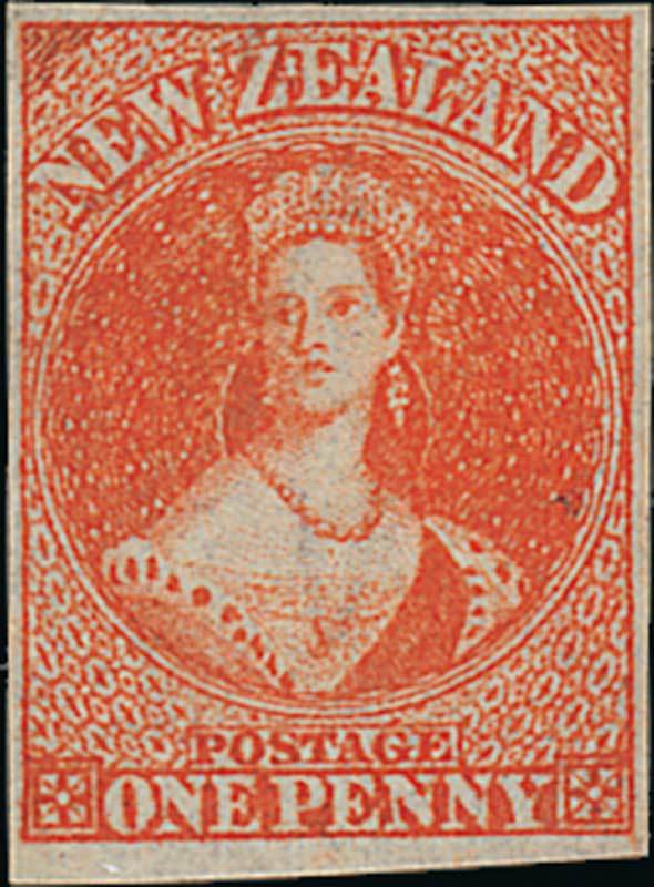 New Zealand1862-64 Watermark Large StarImperforate1d. orange-vermilion with good margins and 1d.