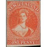 New Zealand1862-64 Watermark Large StarImperforate1d. orange-vermilion with good margins and 1d.