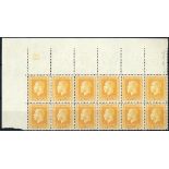 New Zealand1915-33 King George V IssuesPlate Numbers4d. yellow, "Cowan" paper, a top left corner