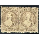 New Zealand1870-73 Watermark Large Star, New ColoursPerf. 10x12½1d. brown horizontal pair, unused