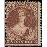 New Zealand1862-64 Watermark Large Star, Perforation 13 at Dunedin6d. red-brown, unused without gum,