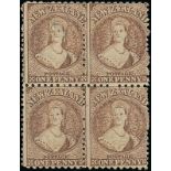 New Zealand1870-73 Watermark Large Star, New ColoursPerf. 10x12½1d. brown block of four, unused with