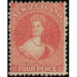 New Zealand1864-71 Watermark Large Star, Perf. 12½ at Auckland4d. rose, unused without gum, fine.