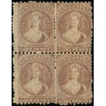 New Zealand1870-73 Watermark Large Star, New ColoursPerf. 10x12½1d. brown block of four, unused with