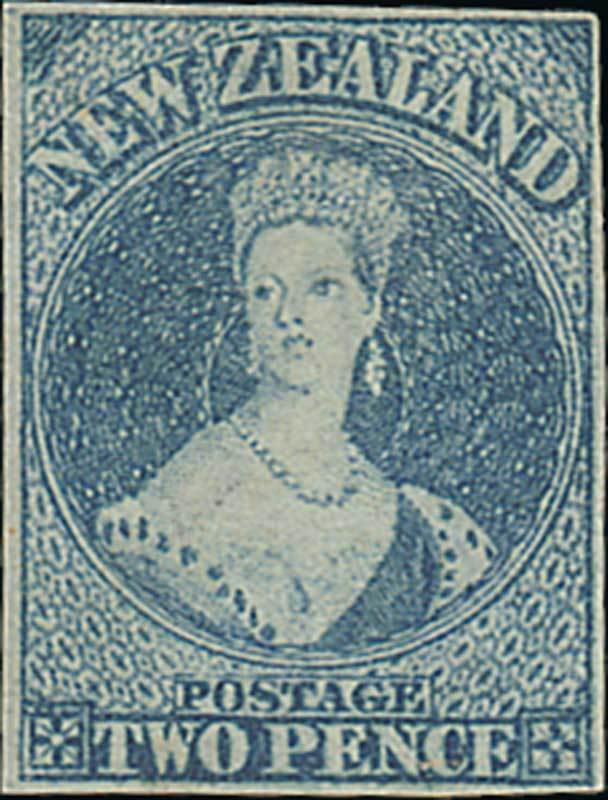 New Zealand1862-64 Watermark Large StarImperforate2d. slate-blue with small to good margins,