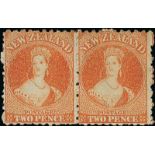 New Zealand1870-73 Watermark Large Star, New ColoursPerf. 10x12½2d. vermilion horizontal pair,