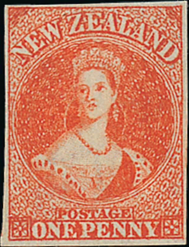 New Zealand1862-64 Watermark Large StarImperforate1d. orange-vermilion with good to large margins,