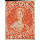 New Zealand1862-64 Watermark Large StarImperforate1d. orange-vermilion with good to large margins,