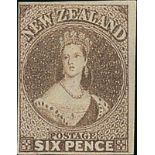 New Zealand1862-64 Watermark Large StarImperforate6d. brown with clear to very large margins, unused