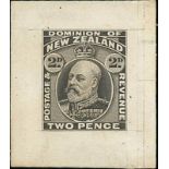 New Zealand1909-16 King Edward VII IssueDie Proofs2d. in black showing guide lines outside design,